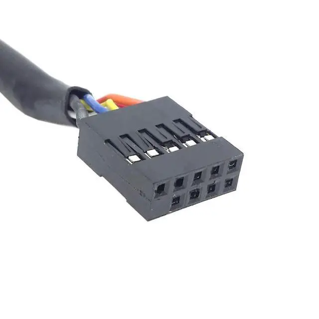 Alt view image 6 of 7 - chenyang USB 2.0 Front Panel Header 9/10Pin 1 Male to 2 USB 2.0 Female Y Splitter Mainboard Header Port Extension Cable Adapter with Screw Panel Holes