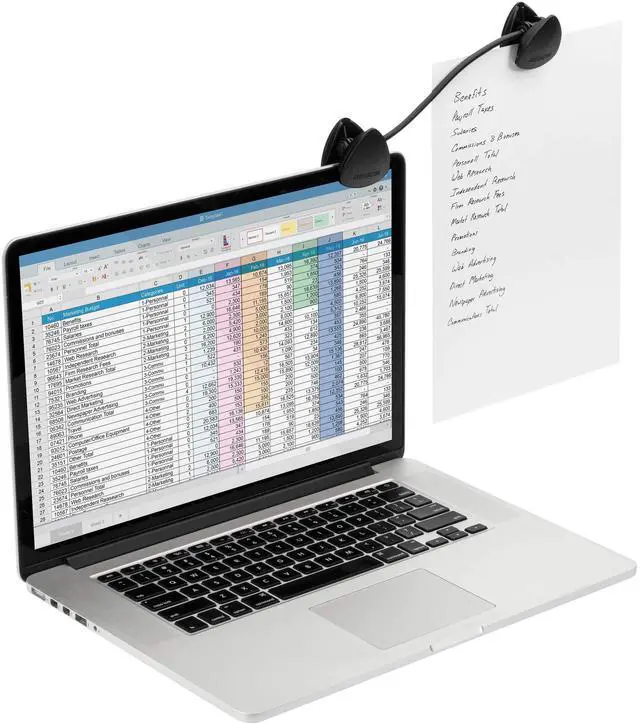 Main image of Kensington Document Holder for Typing for Laptops and Monitors, Flex Clip Copyholder, Typing Stand Document Holder, Office Paper Clip Holder, Compact Paper Holder Stand, Black 9-3/4" Wide K62081BF
