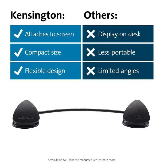 Alt view image 7 of 7 - Kensington Document Holder for Typing for Laptops and Monitors, Flex Clip Copyholder, Typing Stand Document Holder, Office Paper Clip Holder, Compact Paper Holder Stand, Black 9-3/4" Wide K62081BF