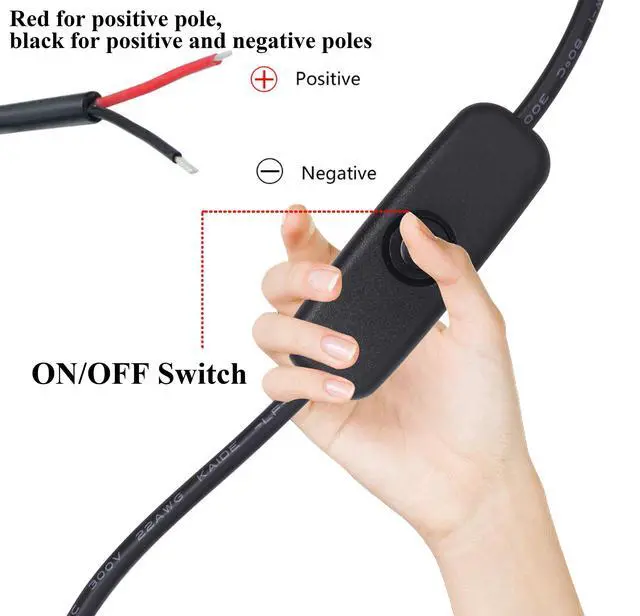 Alt view image 5 of 7 - HCFeng with ON/Off Switch USB 2.0 A Male Plug 2 Pin Bare Wire Charge Cable