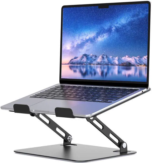 Main image of SOUNDANCE Laptop Stand for Desk, Portable Adjustable Laptop Riser, Ergonomic Design Computer Holder, Metal Laptop Mount Elevator Compatible with 10 to 15.6 Inches PC Computer, Black