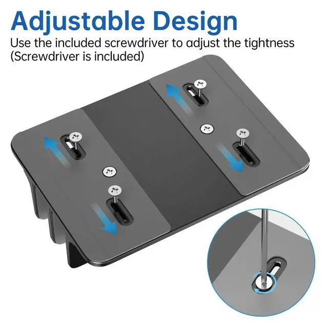 Alt view image 7 of 7 - GleYo Vertical Laptop Stand for Desk Aluminum Book Holder with Adjustable Double Slot Desktop Accessories for MacBook Pro/Air Gaming Laptops, Black