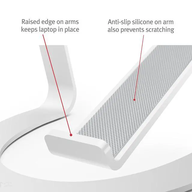Alt view image 3 of 7 - Twelve South Curve SE, Ergonomic Aluminum Laptop and MacBook Stand, Silver