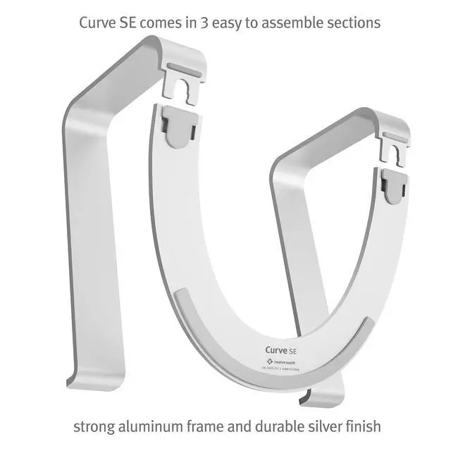 Alt view image 4 of 7 - Twelve South Curve SE, Ergonomic Aluminum Laptop and MacBook Stand, Silver