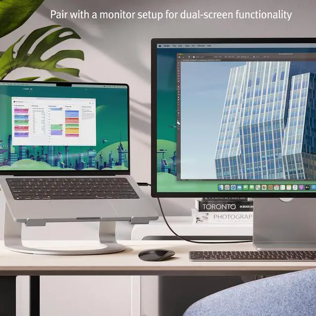 Alt view image 5 of 7 - Twelve South Curve SE, Ergonomic Aluminum Laptop and MacBook Stand, Silver