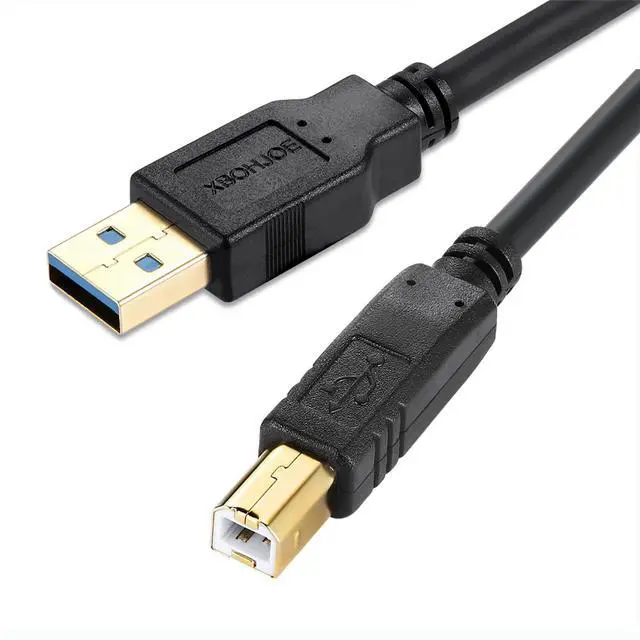 Main image of XBOHJOE USB 2.0 Printer Cable 1.5ft USB Type A Male to B Male Scanner Cable for HP Canon Lexmark Epson Dell Xerox Samsung and More USB A to B Printer Cord(Black, 1.5FT)