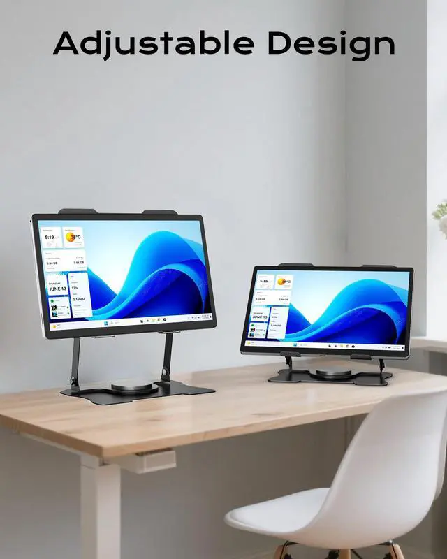 Alt view image 3 of 6 - Ofive 360 Rotatable Tablet/Laptop Stand for Desk, Ergonomic Adjustable Height Laptop Riser, Heavy Duty Steel Tablet Stand Holder