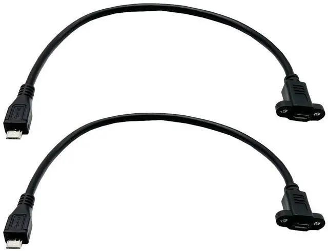 Main image of Seadream Micro B Male to Micro B Female Cable 2Pack Micro USB Male to Female Extension Panel Mount Cable