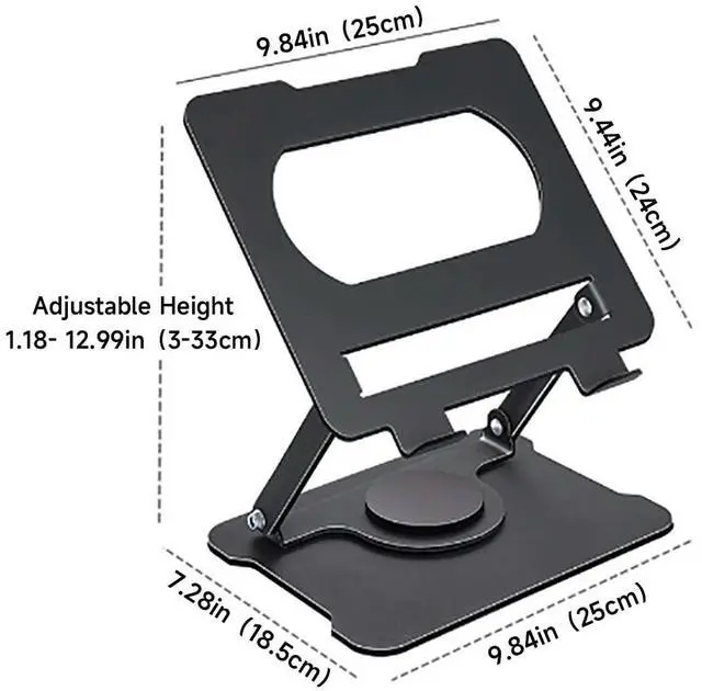 Alt view image 6 of 6 - Ofive 360 Rotatable Tablet/Laptop Stand for Desk, Ergonomic Adjustable Height Laptop Riser, Heavy Duty Steel Tablet Stand Holder