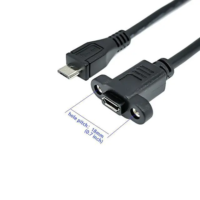 Alt view image 5 of 5 - Seadream Micro B Male to Micro B Female Cable 2Pack Micro USB Male to Female Extension Panel Mount Cable