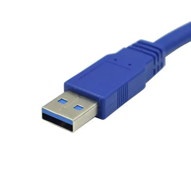 Alt view image 3 of 3 - Hxchen 60cm/2ft Super Speed USB 3.0 Type A Male to Female Extension Cable with Panel Mount and Screws Blue - (1 Pc)