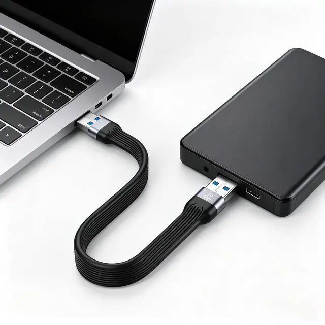 Alt view image 6 of 6 - FASTELECTRIC Short USB to USB Cable 5inch,10Gbps Type A Male to Male Cord