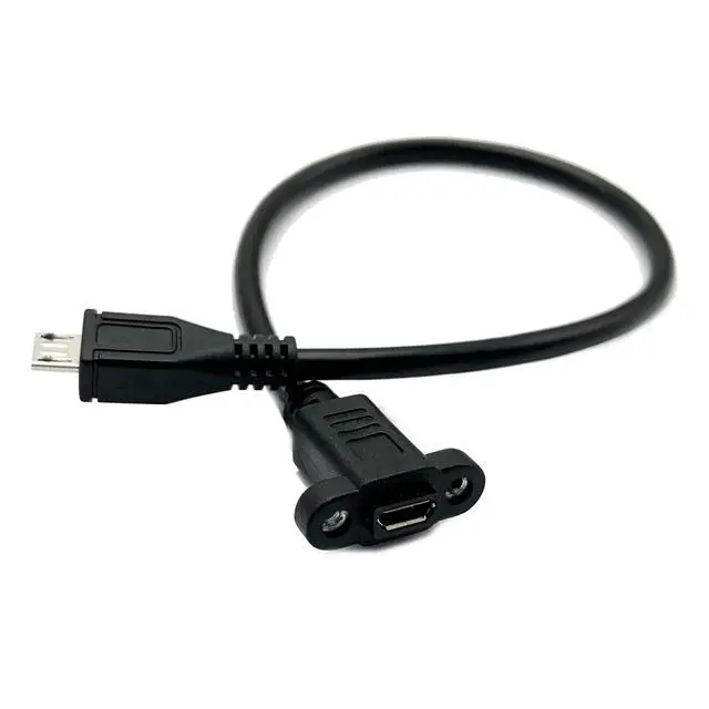 Alt view image 3 of 5 - Seadream Micro B Male to Micro B Female Cable 2Pack Micro USB Male to Female Extension Panel Mount Cable
