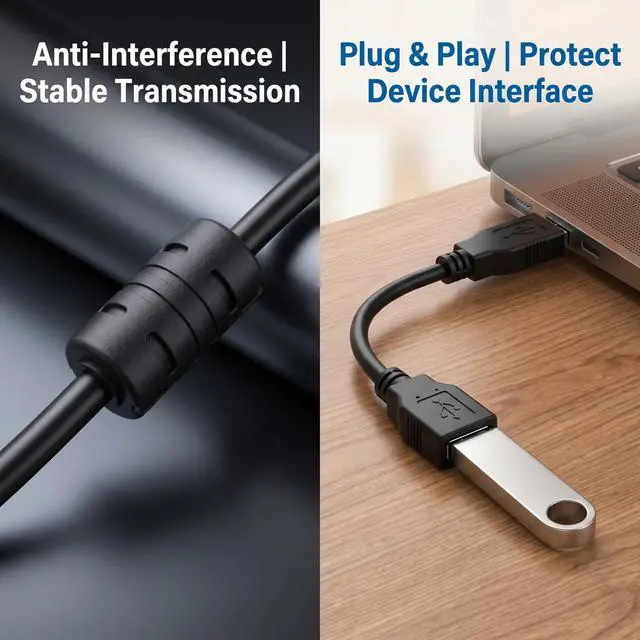 Alt view image 3 of 7 - USB Extension Cable, 1.5m High Speed Type A Male to Female Extender 28Awg 24Awg Pure Copper Data Sync Charging Cord for Laptop Pc Printer Mouse Keyboard Camera Card Reader and USB Peripherals