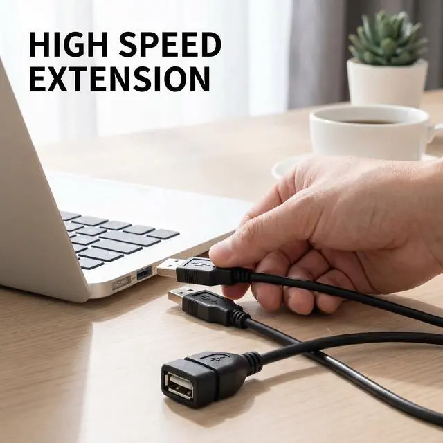 Alt view image 4 of 7 - USB Extension Cable, 1.5m High Speed Type A Male to Female Extender 28Awg 24Awg Pure Copper Data Sync Charging Cord for Laptop Pc Printer Mouse Keyboard Camera Card Reader and USB Peripherals