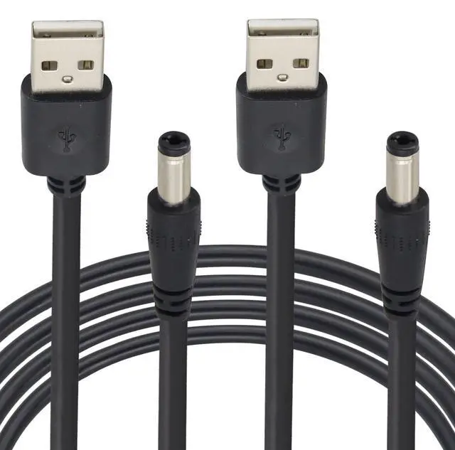 Alt view image 2 of 7 - HCFengUSB 2.0 A Male to DC 5.5 x 2.1mm Male 5V Power Cable