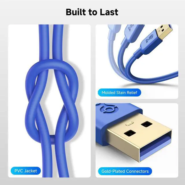 Alt view image 4 of 6 - Cable Matters 5Gbps USB 3.0 Cable, USB A to A Cable, 6ft, Blue