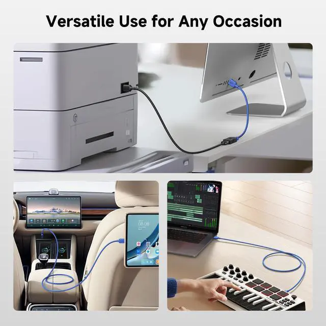 Alt view image 5 of 6 - Cable Matters 5Gbps USB 3.0 Cable, USB A to A Cable, 6ft, Blue