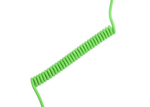 Alt view image 2 of 5 - ASCENY Coiled & Double-Sleeved Mechanical Keyboard Cable, for Type-C Mechanical Keyboards (Green)