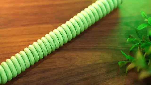 Alt view image 5 of 5 - ASCENY Coiled & Double-Sleeved Mechanical Keyboard Cable, for Type-C Mechanical Keyboards (Green)