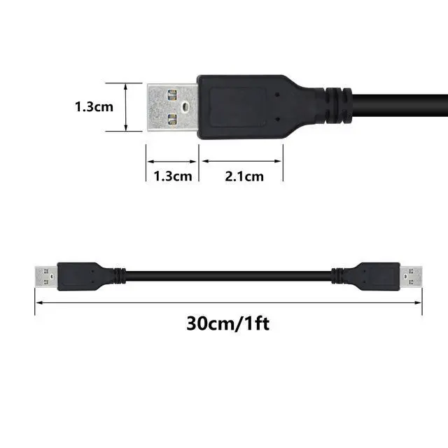Alt view image 6 of 7 - Xilaghy Short USB to USB Cable 1 Ft,USB 3.0 Type A Male to Male Charging and Data Transfer Cable USB Cord for Hard Drive, DVD Player, Laptop, Monitor and More,2Pack