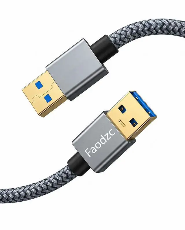 Main image of Faodzc USB 3.0 A Male to A Male Cable 1ft, 5Gbps Double USB-A Data Cord for Hard Drive Enclosure, Cooling Pad, DVD Player and Hub (Not for PC-to-PC or Charging)