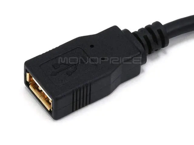 Alt view image 2 of 3 - Monoprice 10-Feet USB 2.0 A Male to A Female Extension 28/24AWG Cable (Gold Plated) (105434),Black
