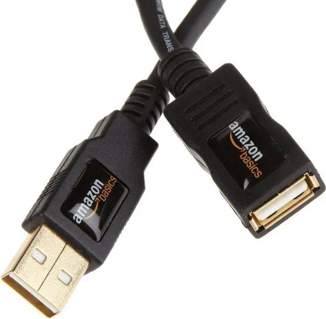 Alt view image 4 of 5 - Amazon Basics USB-A 2.0 Extension Cable, Male to Female, 480Mbps Transfer Speed, USB Extender, Extra Long 9.8 Foot, Black