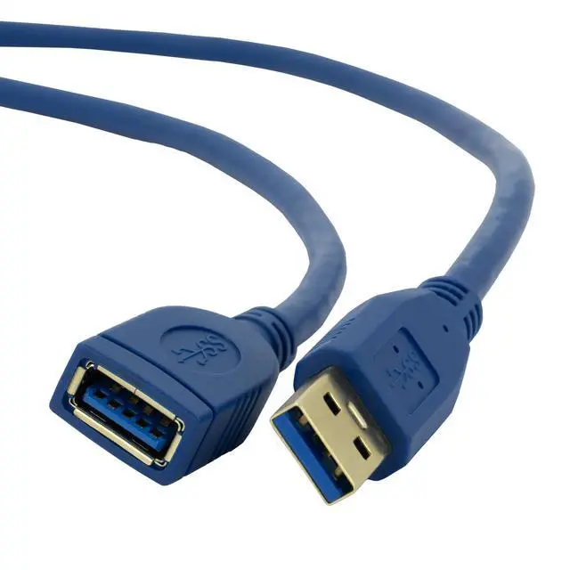 Main image of CableWholesale 3 feet USB 3.0 Extension Cable, Blue, Type A Male/Type A Female Plug, A Male to A Female Super Speed USB Extension Cable, USB Extension Cable Male to Female