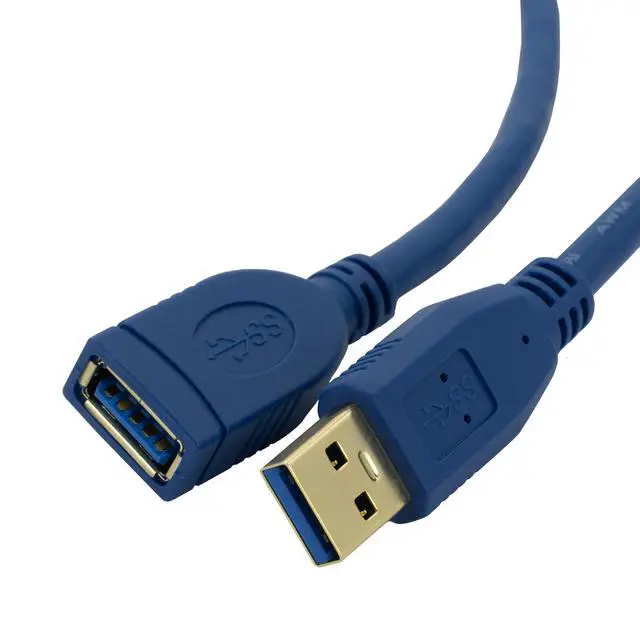 Alt view image 2 of 5 - CableWholesale 3 feet USB 3.0 Extension Cable, Blue, Type A Male/Type A Female Plug, A Male to A Female Super Speed USB Extension Cable, USB Extension Cable Male to Female