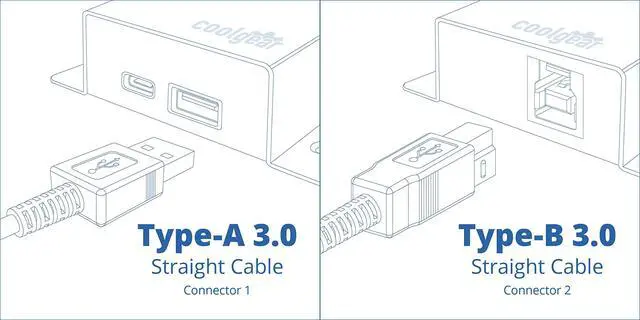 Alt view image 5 of 5 - USBGear 6 inch USB A to B Cable - 5Gbps Data Transfer for Printers, Scanners, Industrial Devices