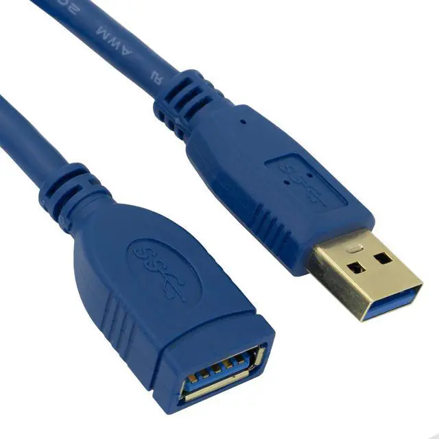 Alt view image 5 of 5 - CableWholesale 3 feet USB 3.0 Extension Cable, Blue, Type A Male/Type A Female Plug, A Male to A Female Super Speed USB Extension Cable, USB Extension Cable Male to Female