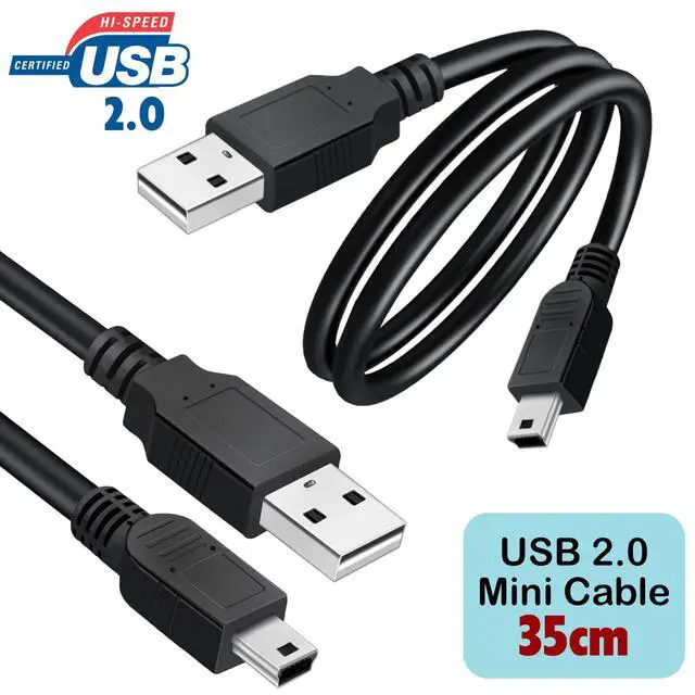 Alt view image 2 of 7 - SaiTech IT 3 Pack USB 2.0 A to Mini B Cable 1ft Black