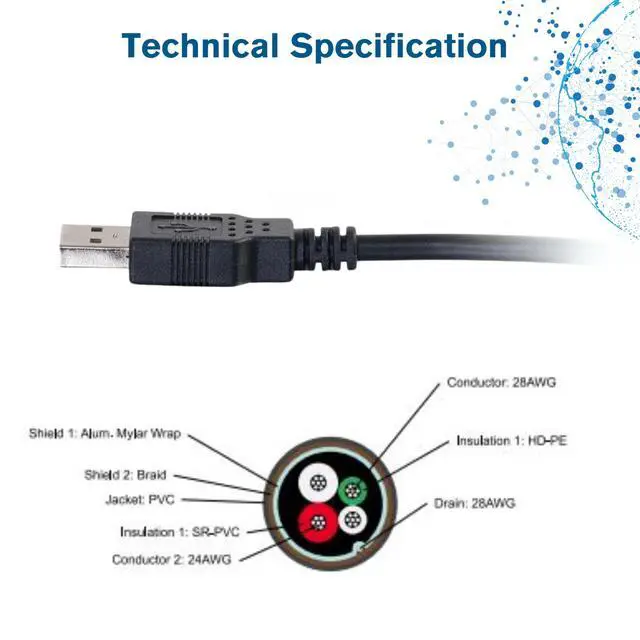 Alt view image 4 of 6 - Legrand - C2G USB A to A Cable, 3.3 Foot Data Transfer Cable, Black USB 2.0 Cable, 1 Count, C2G 28105