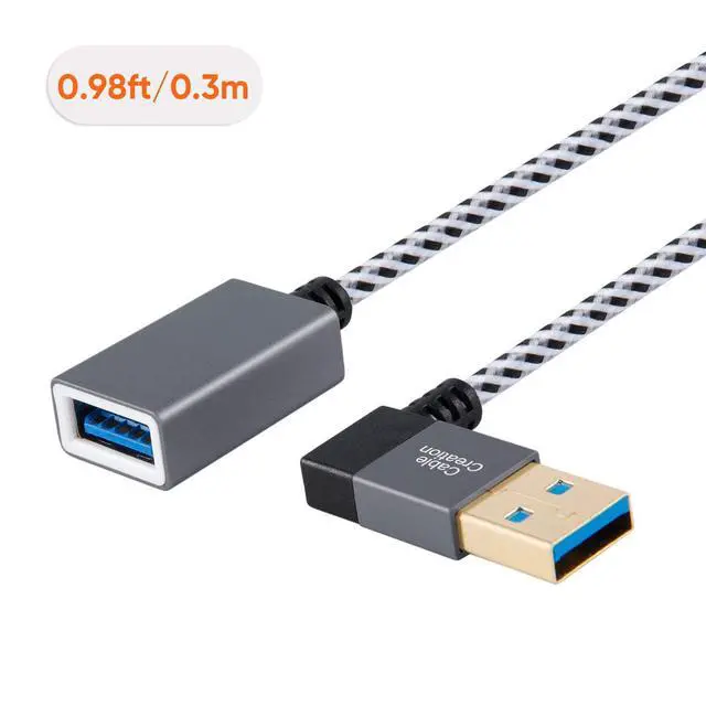 Alt view image 5 of 5 - CableCreation USB 3.0 Extension Cable Right Angle 1FT, USB Extender Cord