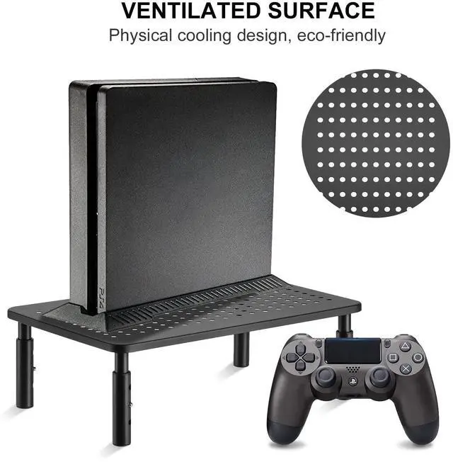 Alt view image 3 of 7 - Computer Monitor Stand Riser,Monitor Riser for Laptop, Printer, Notebook and All Flat Screen TV Display with Vented Platform,3 Height Adjustable Laptop Riser,1 Pack,Black(MST003)