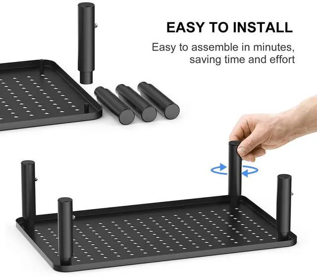 Alt view image 7 of 7 - Computer Monitor Stand Riser,Monitor Riser for Laptop, Printer, Notebook and All Flat Screen TV Display with Vented Platform,3 Height Adjustable Laptop Riser,1 Pack,Black(MST003)