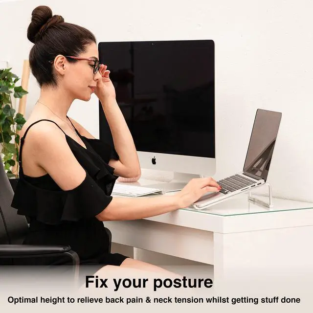Alt view image 2 of 6 - NIFTY TECH Portable Laptop Stand for 13"-18" Laptops, Anti-Slip Aluminium, Ideal for Gamers & Power Users