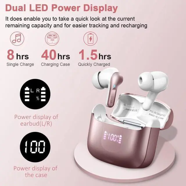 Alt view image 4 of 7 - Wireless Earbuds, Bluetooth 5.3 Headphones NEW Ear Buds 40H Bass Stereo