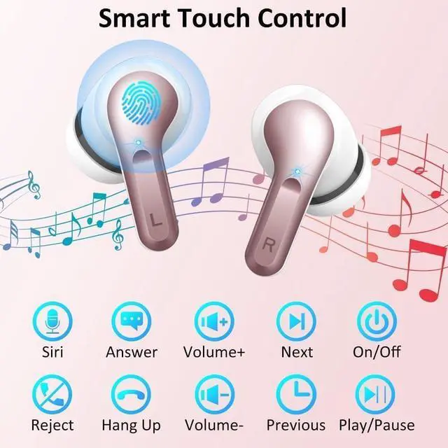 Alt view image 7 of 7 - Wireless Earbuds, Bluetooth 5.3 Headphones NEW Ear Buds 40H Bass Stereo