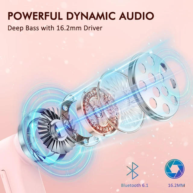 Alt view image 4 of 7 - Wireless Earbuds Bluetooth 6.1 Sport Headphones with Earhooks and Mic | 120 Hrs Playtime with LED Display Charging Case, Deep Bass ENC, Easy Button Controls IPX7 Waterproof for Running Workout Gym