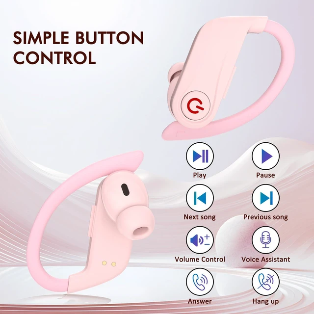 Alt view image 7 of 7 - Wireless Earbuds Bluetooth 6.1 Sport Headphones with Earhooks and Mic | 120 Hrs Playtime with LED Display Charging Case, Deep Bass ENC, Easy Button Controls IPX7 Waterproof for Running Workout Gym