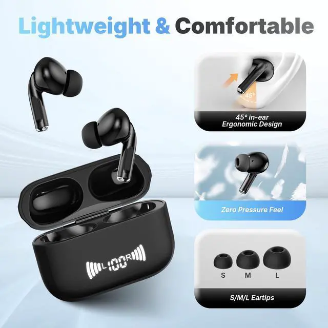 Alt view image 6 of 7 - Wireless Earbuds, Bluetooth 5.3 Headphones Wireless in-Ear Earbuds