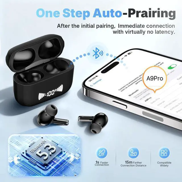 Alt view image 4 of 7 - Wireless Earbuds, Bluetooth 5.3 Headphones Wireless in-Ear Earbuds