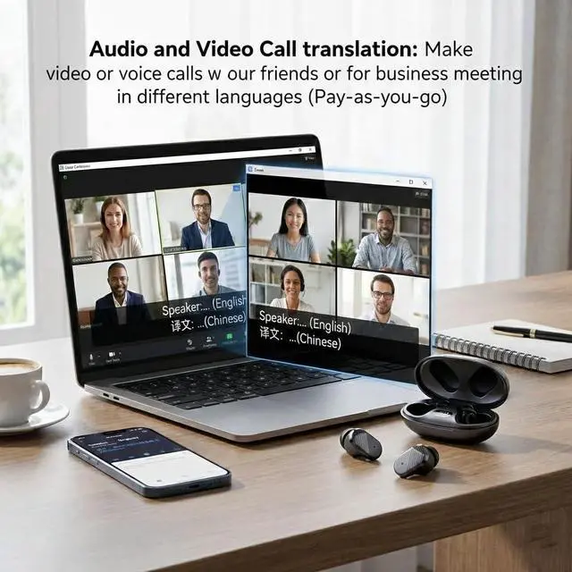 Alt view image 5 of 7 - NVAHVA Wireless Small Earbuds with ENC Mic for Meeting Work Travel Sleep