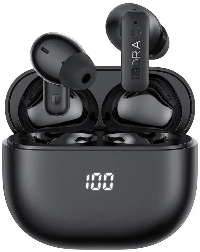 Main image of 1 Hora Active Noise Cancelling Wireless Earbuds, Built-in 4 Mics, Bluetooth 5.4 in Ear Headphones, LED Display Stereo Bass Earphones with Charging case, for iPhone, Android Smartphone, Tablet, Laptop