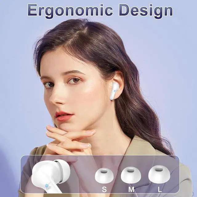 Alt view image 5 of 7 - Wireless Earbuds, 40H Bluetooth Headphones 5.4, ENC Noise Cancelling Mic for Clear Calls, Hi-Fi Stereo Deep Bass Ear Buds, LED Display, IP7 Waterproof Sport Earphones in Ear for Android iOS, USB-C