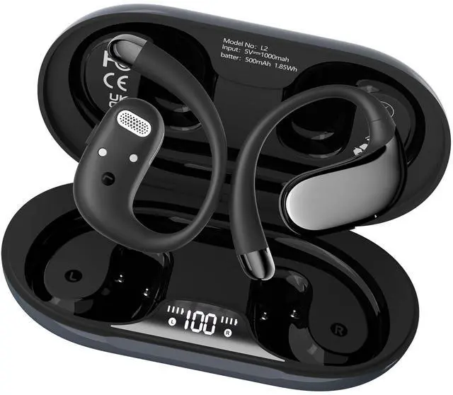 Main image of WIVTAK Open Ear Headphones Bluetooth 5.4, 62H Playtime, Air Conduction Wireless Earbuds with Ergonomic Earhooks, ENC Mic,IPX5,Physical Buttons, Comfort-Fit for Running, Cycling, Workouts