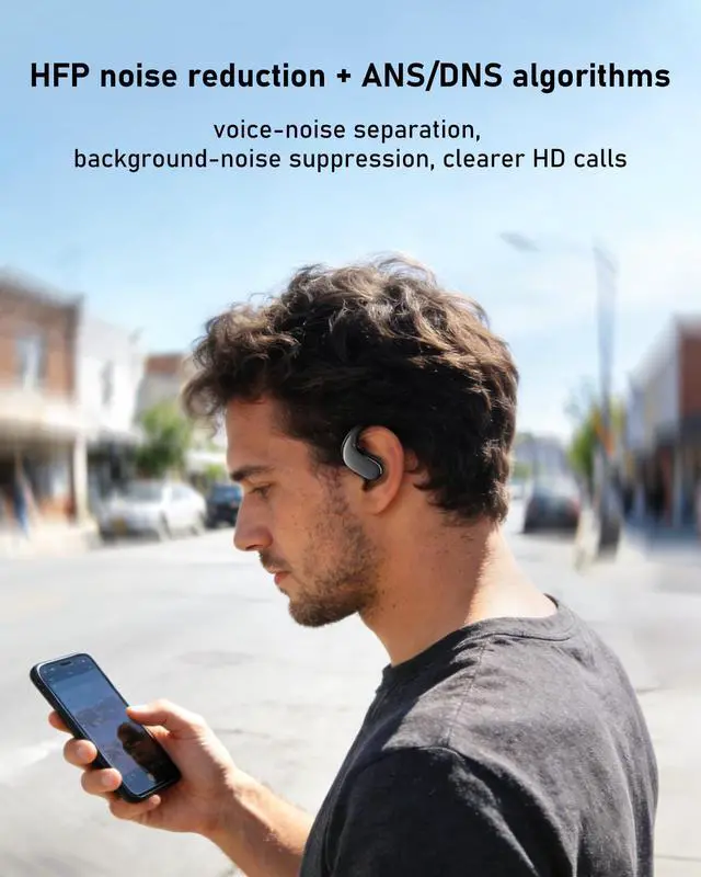 Alt view image 4 of 7 - WIVTAK Open Ear Headphones Bluetooth 5.4, 62H Playtime, Air Conduction Wireless Earbuds with Ergonomic Earhooks, ENC Mic,IPX5,Physical Buttons, Comfort-Fit for Running, Cycling, Workouts