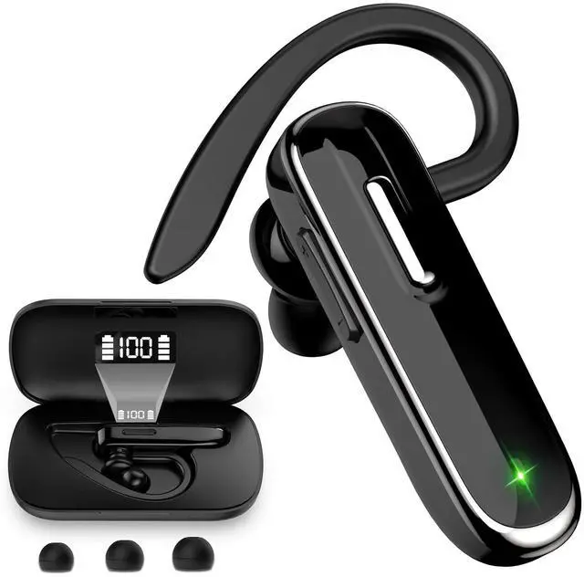 Main image of Jinreoo Bluetooth Earpiece V5.1, Wireless Hands-Free Headset with Charging Case, Built-in Microphone for iPhone Android Business Calls